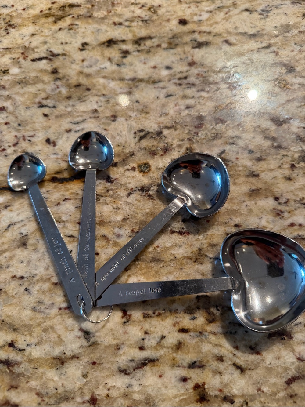 Heart-Shaped Stainless Steel Measuring Spoon Set - Silver
